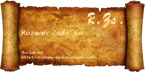 Rozman Zsóka névjegykártya